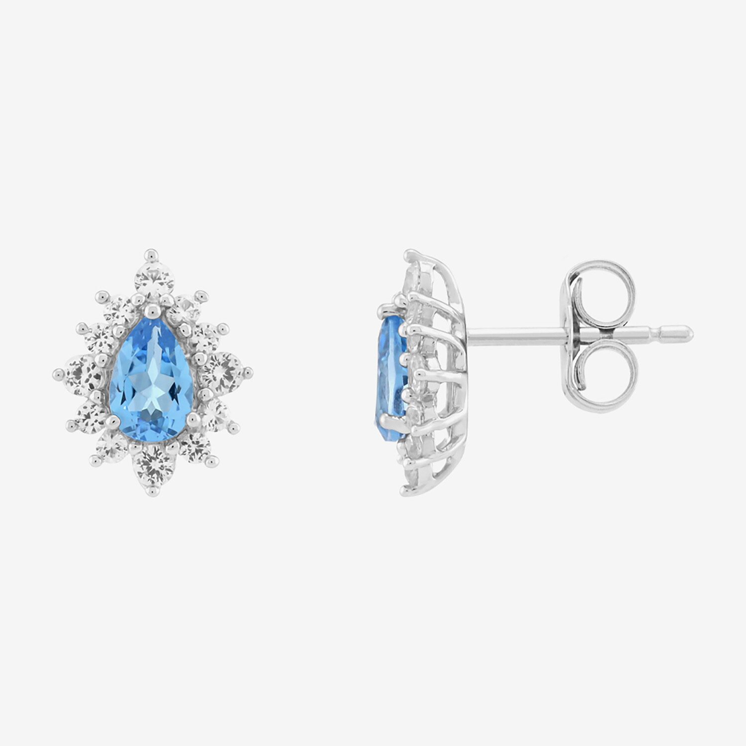 Limited Quantities! Genuine Blue Topaz Sterling Silver 11.3mm Stud Earrings