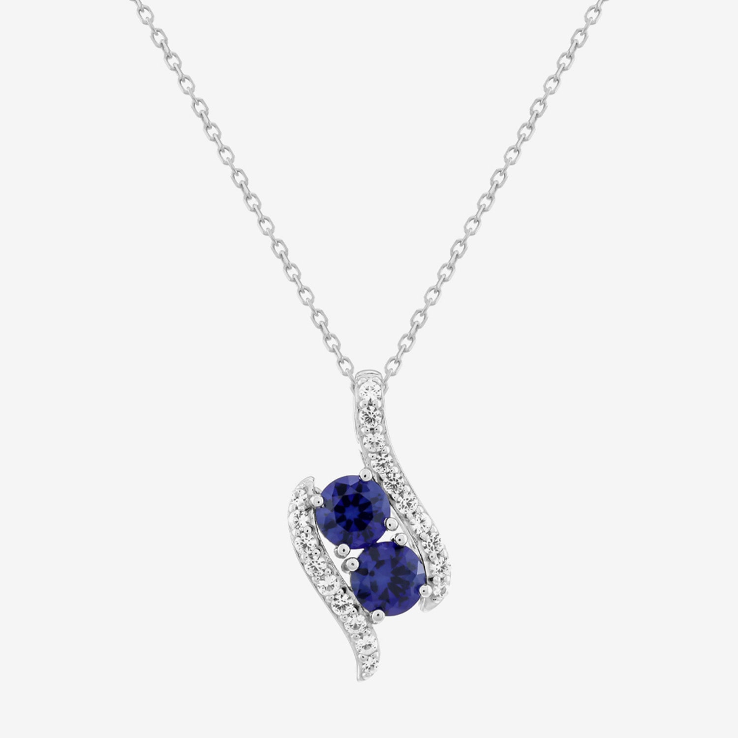 Limited Quantities! Womens Lab Created Blue Sapphire Sterling Silver 18 Inch Pendant Necklace
