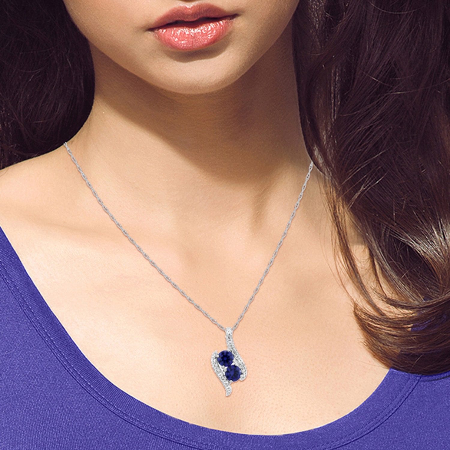 Limited Quantities! Womens Lab Created Blue Sapphire Sterling Silver 18 Inch Pendant Necklace