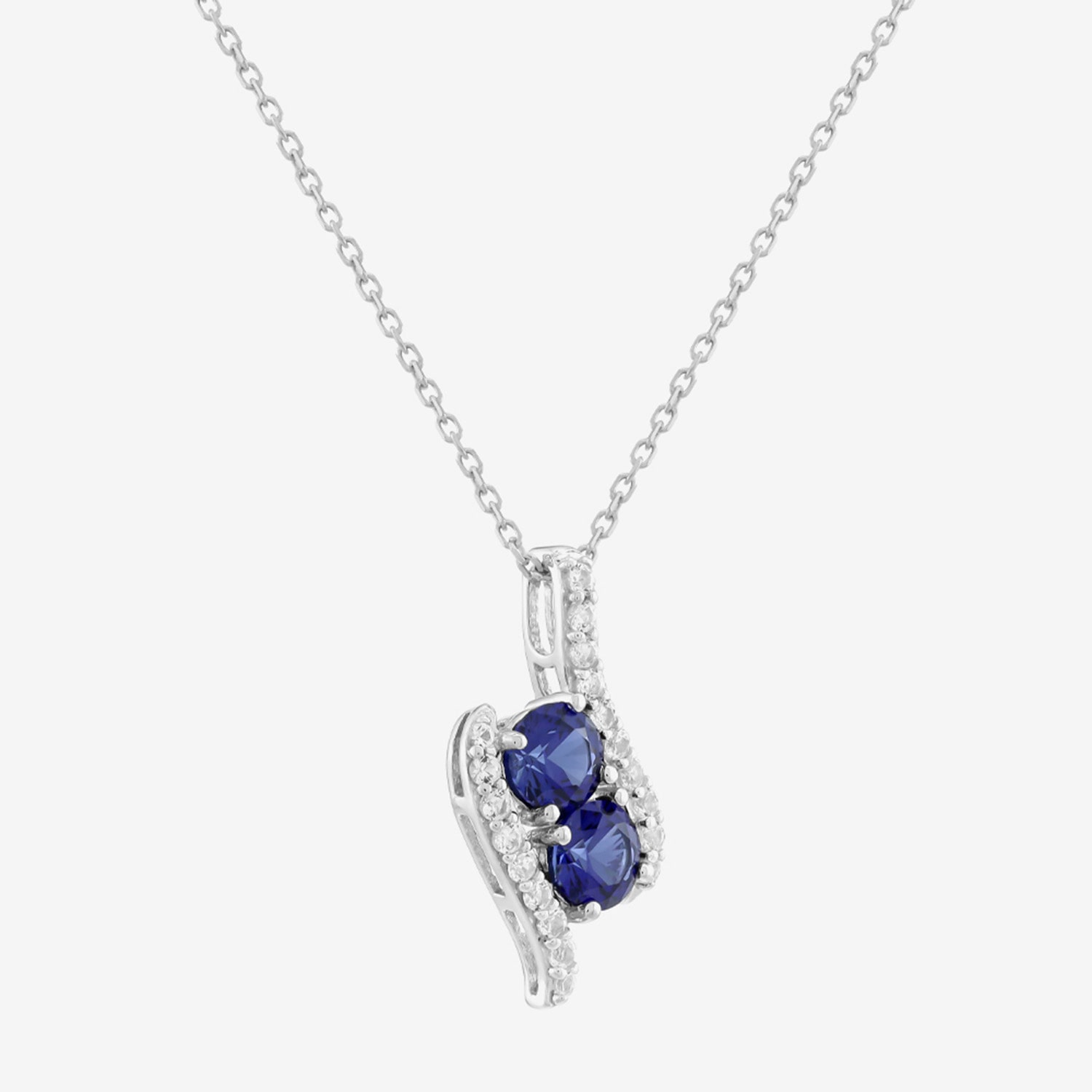 Limited Quantities! Womens Lab Created Blue Sapphire Sterling Silver 18 Inch Pendant Necklace