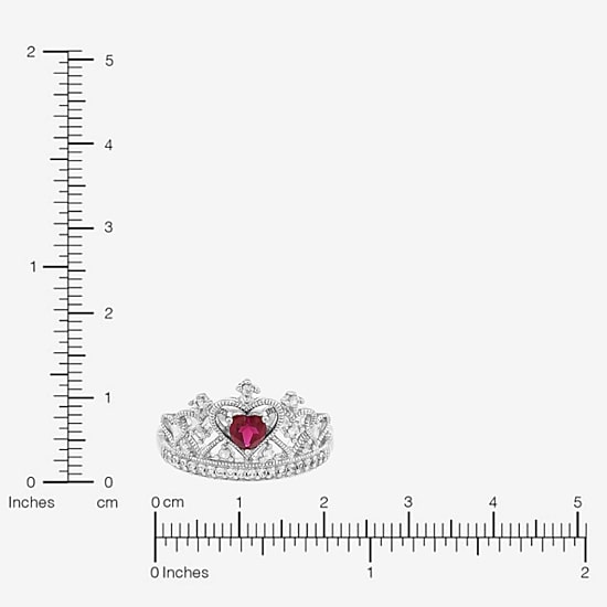 Limited Quantities! Womens Lab Created Red Ruby Sterling Silver Heart Cocktail Ring