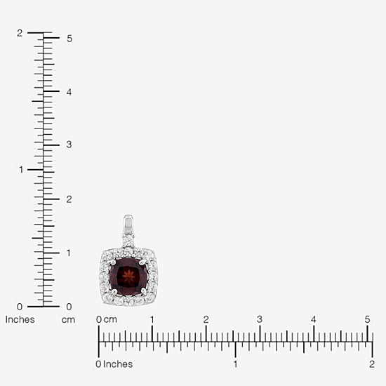 Limited Quantities! Womens Genuine Red Garnet Sterling Silver Cushion 18 Inch Pendant Necklace