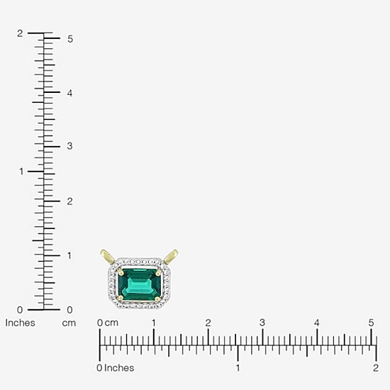 Limited Quantities! Womens Lab Created Green Emerald 14K Gold Over Silver 18 Inch Pendant Necklace