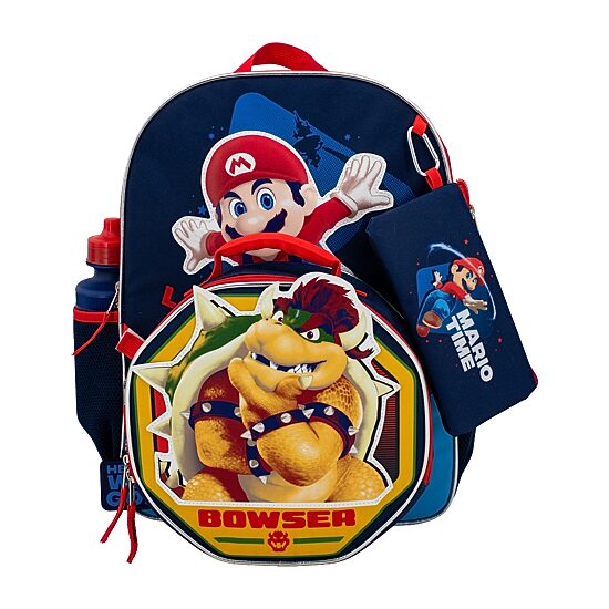 Licensed Super Mario 5-Piece Backpack Set
