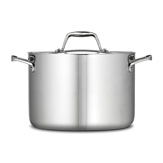 Tramontina Gourmet 8-qt. Tri-Ply Clad 18/10 Stainless Steel Induction-Ready Stock Pot with Lid