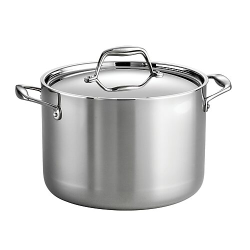 Tramontina Gourmet 8-qt. Tri-Ply Clad 18/10 Stainless Steel Induction-Ready Stock Pot with Lid, One Size, Silver