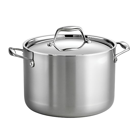 Tramontina Gourmet 8-qt. Tri-Ply Clad 18/10 Stainless Steel Induction-Ready Stock Pot with Lid