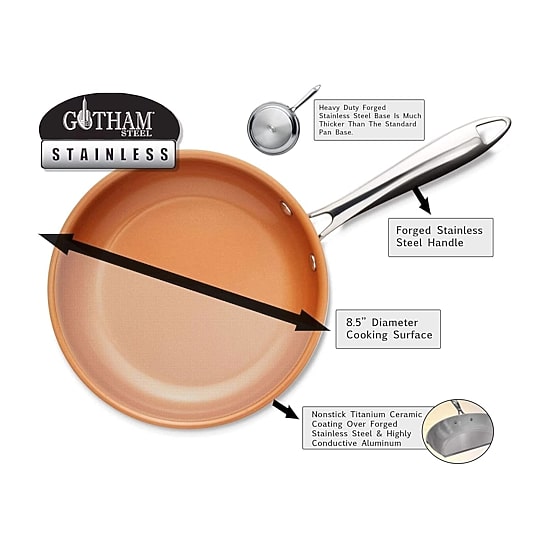 Gotham Steel Stainless Steel 2-pc. Nonstick Frying Pan Set
