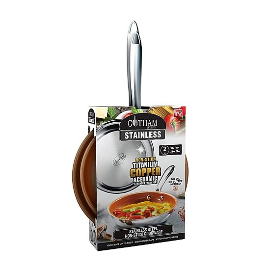 Gotham Steel Stainless Steel 2-pc. Nonstick Frying Pan Set