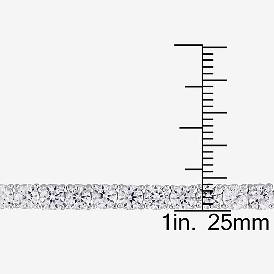Womens Lab Created White Sapphire Sterling Silver 7.25 Inch Tennis Bracelet