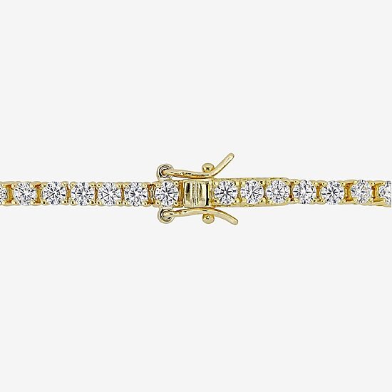 Womens 5 CT. T.W. Lab Created White Moissanite 18K Gold Over Silver Tennis Bracelet