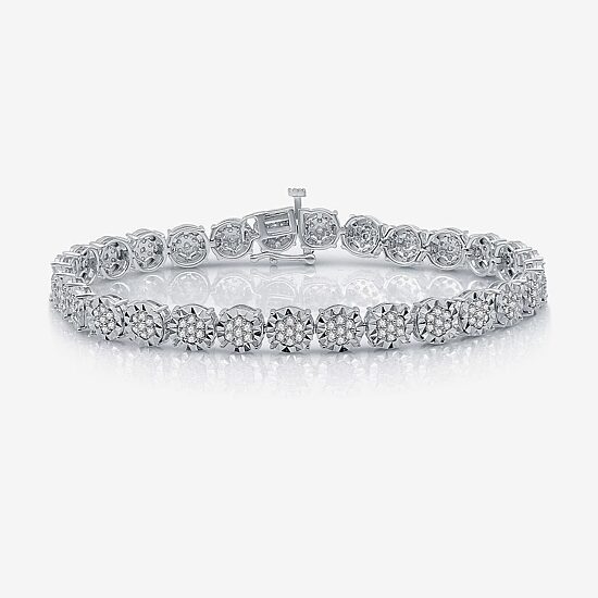 2 CT.T.W. Natural Diamond Sterling SIlver Tennis Bracelet