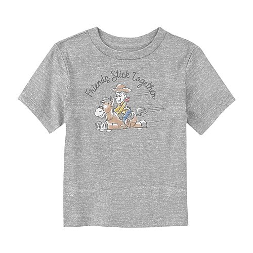 Disney Collection Toddler Unisex Crew Neck Short Sleeve Regular Fit Woody Toy Story Graphic T-Shirt, 2t, Gray