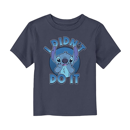 Disney Collection Toddler Boys Crew Neck Short Sleeve Regular Fit Lilo & Stitch Graphic T-Shirt