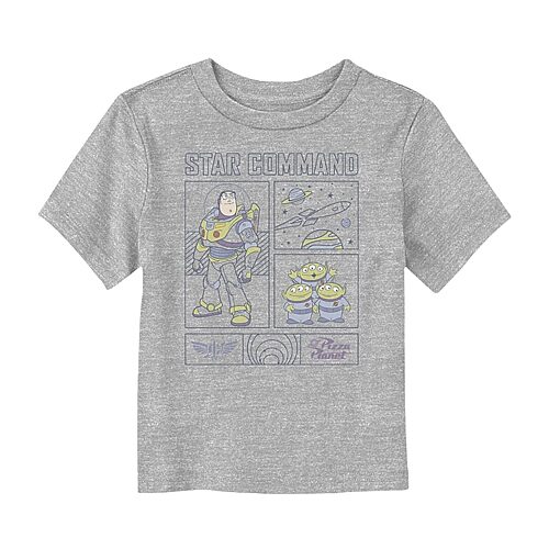 Disney Collection Toddler Boys Crew Neck Short Sleeve Regular Fit Buzz Lightyear Toy Story Graphic T-Shirt, 2t, Gray