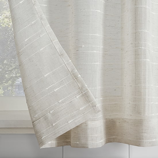 Clean Window Aya Textured Stripe Linen Blend Rod Pocket Tailored Valance