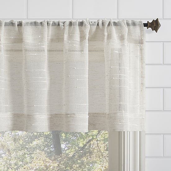 Clean Window Aya Textured Stripe Linen Blend 2-pc. Rod Pocket Window Tier
