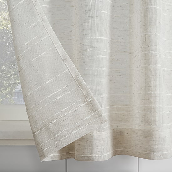 Clean Window Aya Textured Stripe Linen Blend 2-pc. Rod Pocket Window Tier