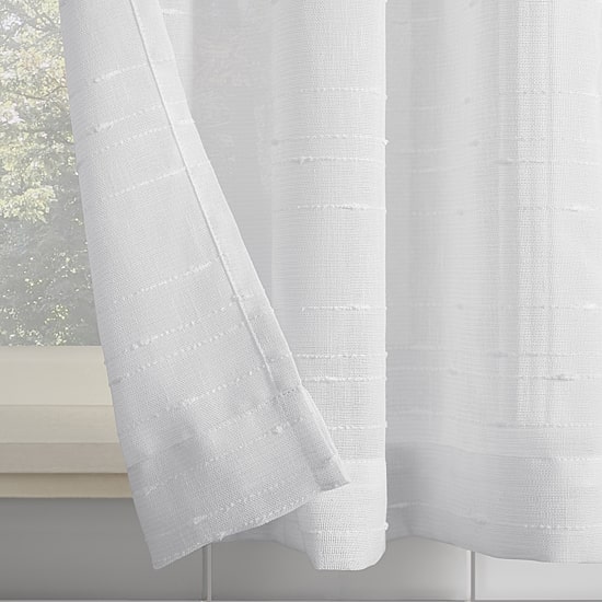 Clean Window Aya Textured Stripe Linen Blend 2-pc. Rod Pocket Window Tier