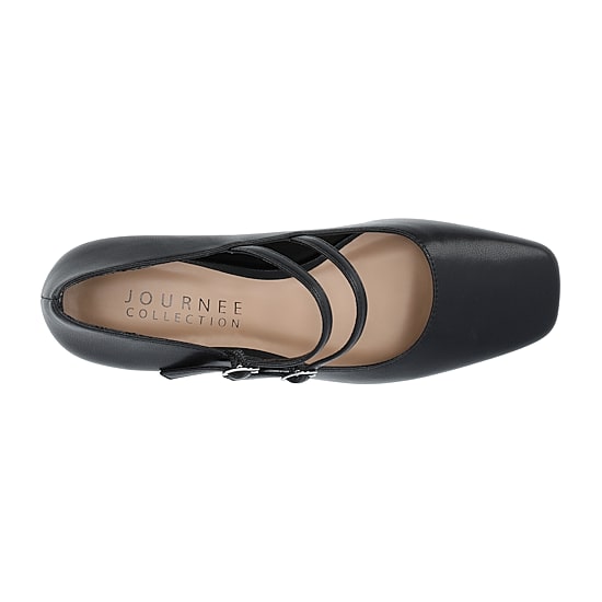 Journee Collection Nally Womens Square Closed Toe Block Heel Pumps