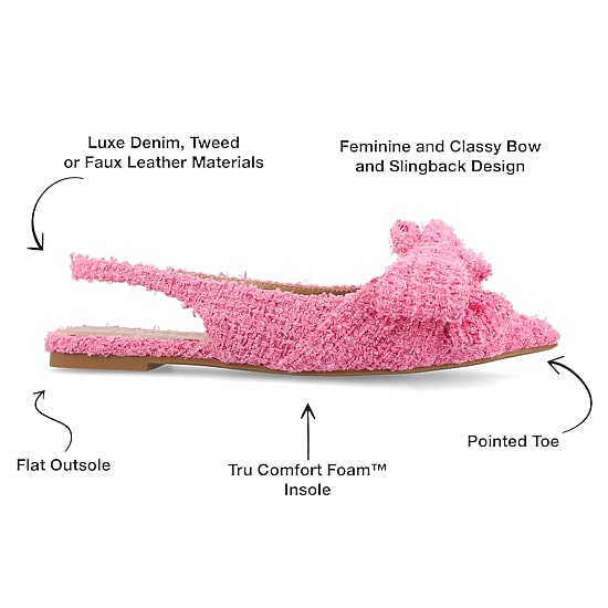 Journee Collection Sabbrina Womens Pointed Closed Toe Ballet Flats