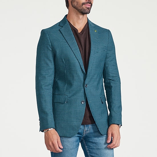 CRICKETEER™ Mens Checked Stretch Fabric Regular Fit Sport Coat
