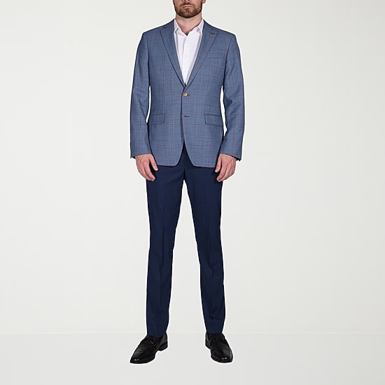 CRICKETEER™ Mens Windowpane Stretch Fabric Regular Fit Sport Coat
