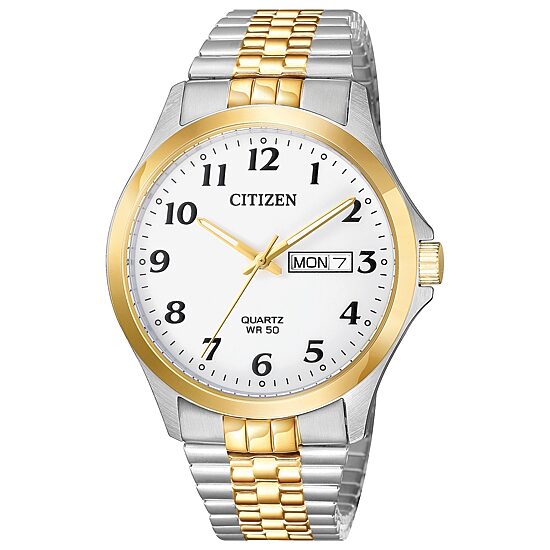 Citizen Quartz Mens Two Tone Stainless Steel Bracelet Watch Bf5004-93a