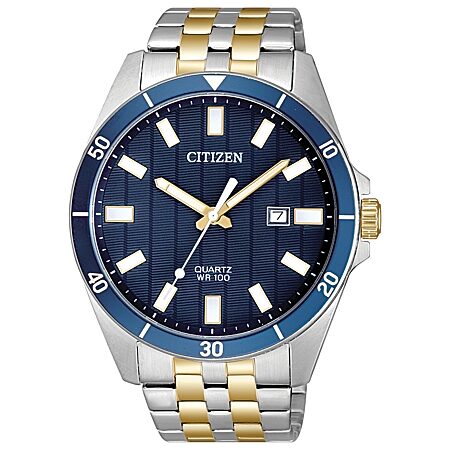 Citizen Quartz Mens Two Tone Stainless Steel Bracelet Watch Bf2005