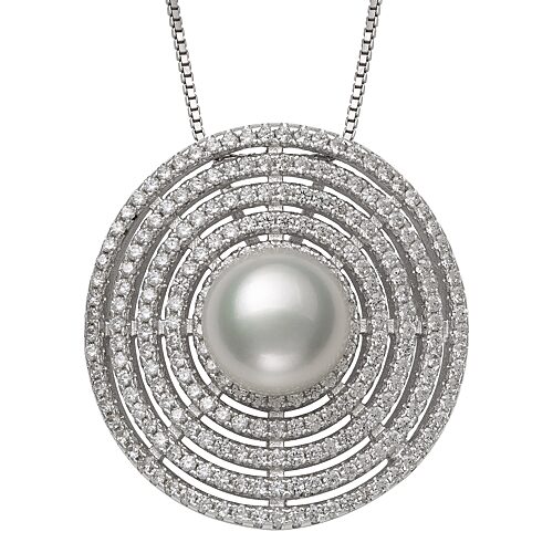 Womens White Cultured Freshwater Pearl Sterling Silver 18 Inch Pendant Necklace, One Size