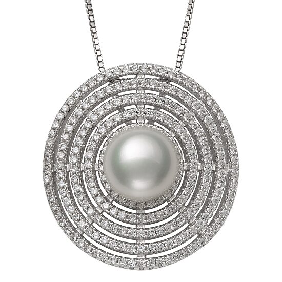 Womens White Cultured Freshwater Pearl Sterling Silver 18 Inch Pendant Necklace