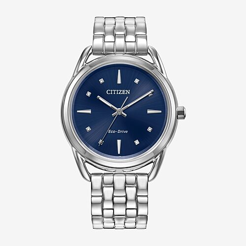 Citizen Womens Silver Tone Stainless Steel Bracelet Watch Fe7090-55l, One Size