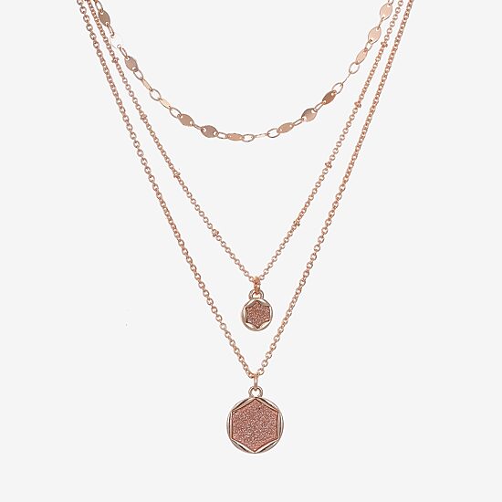 Bijoux Bar Delicates Rose Tone Womens 16 Inch Strand Necklace