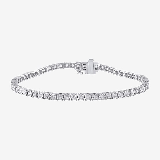 (H-I / I1) 2 CT. T.W. Lab Grown White Diamond 10K White or Yellow Gold 7.25 Inch Tennis Bracelet