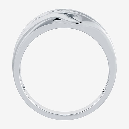 (H-I / I1) Mens 5MM 1 CT. T.W. Lab Grown White Diamond 10K Gold Wedding Band
