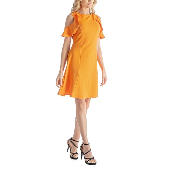 24seven Comfort Apparel Womens Short Sleeve A-Line Dress