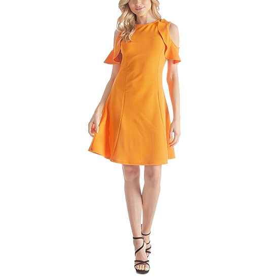 24seven Comfort Apparel Womens Short Sleeve A-Line Dress