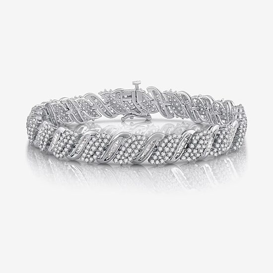 5 CT. T.W. Natural Diamond 10K White Gold Tennis Bracelet