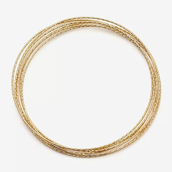 Made in Italy Womens 10K Gold Over Silver Bangle Bracelet