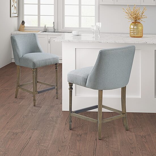 Martha Stewart Delaney Counter Height Upholstered Bar Stool
