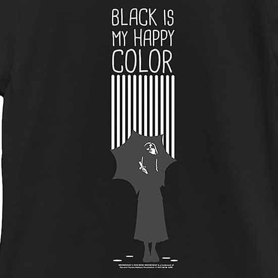 Little & Big Kid Girls Crew Neck Short Sleeve Regular Fit Wednesday Addams Graphic T-Shirt