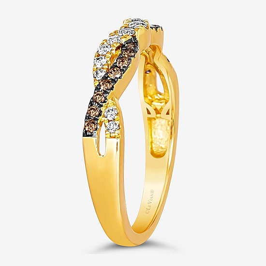 Levian Corp Le Vian Womens 1/4 CT. T.W. Natural Champagne Diamond 14K Gold Band