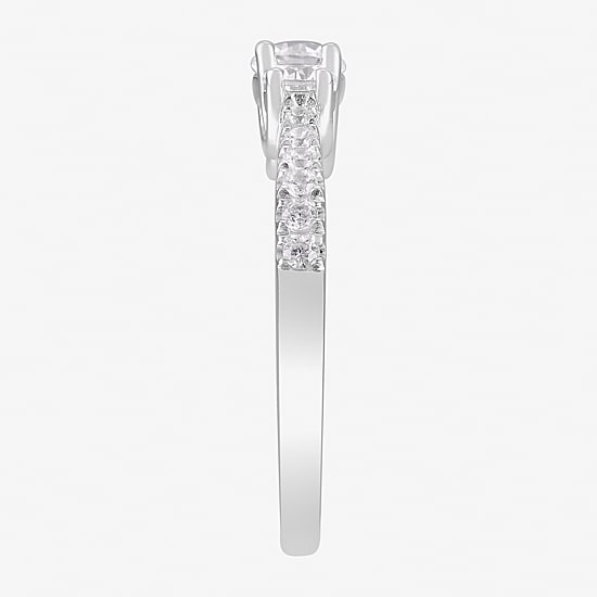 Limited Quantities! Womens 1 CT. T.W. Natural White Diamond 14K Gold Round Side Stone 3-Stone Engagement Ring