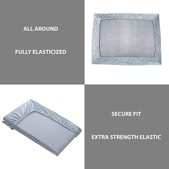 Swift Home Premium Plush Polyester Flannel Wrinkle Resistant Fitted Sheet