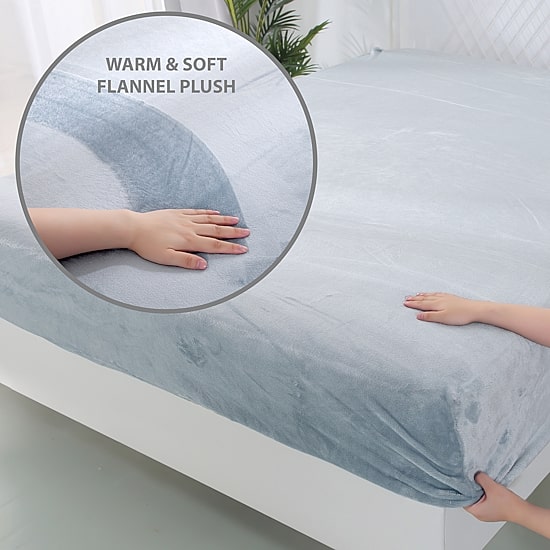 Swift Home Premium Plush Polyester Flannel Wrinkle Resistant Fitted Sheet
