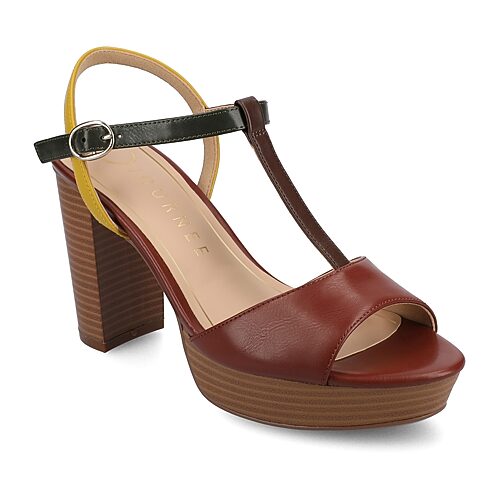Journee Collection Womens Nalie Heeled Sandals, 7 1/2 Medium, Brown