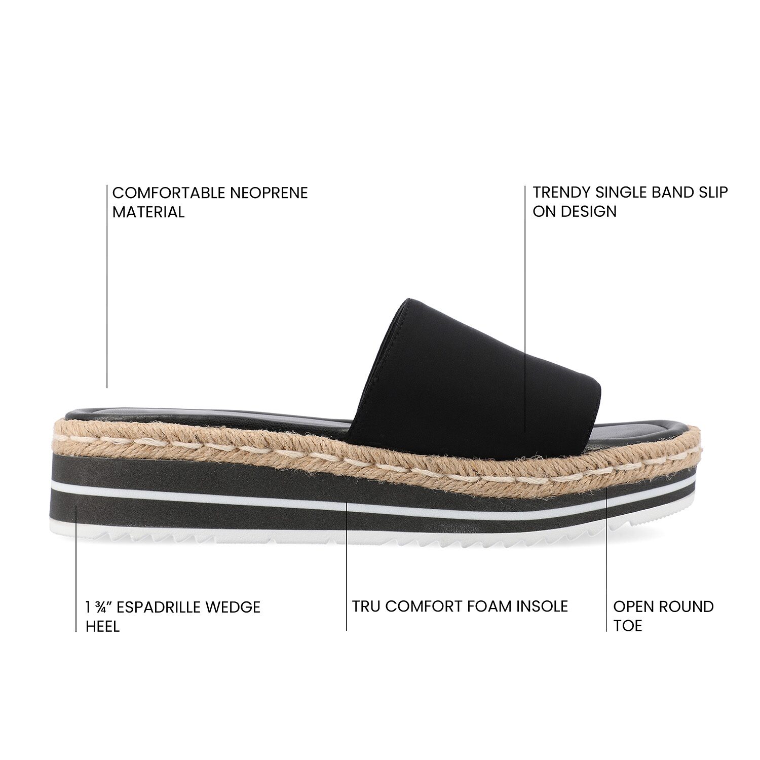 Journee Collection Womens Rosey Slide Sandals