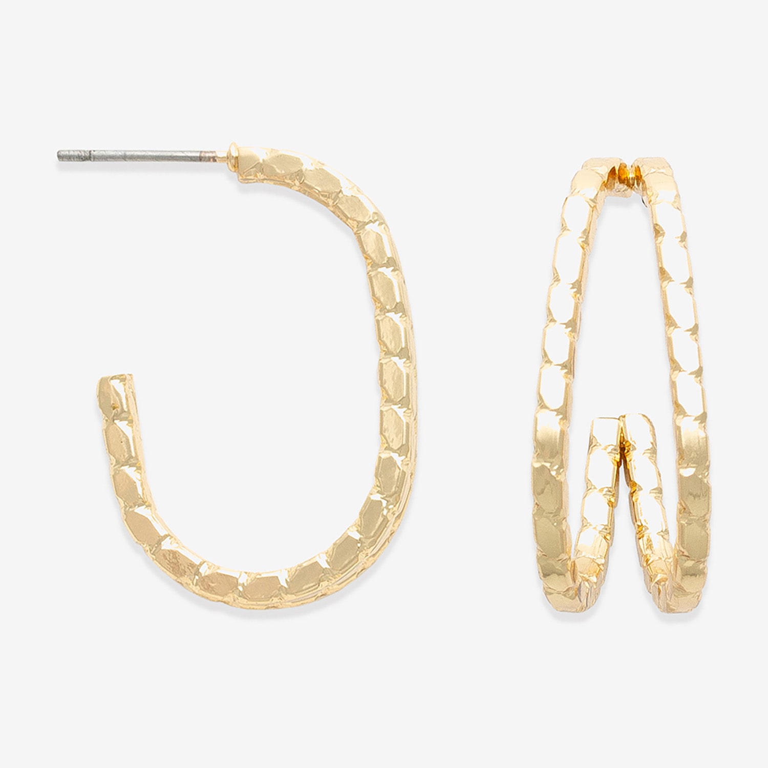 Bold Elements Womens 20.2mm Hoop Earrings