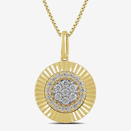 Diamond Blossom Womens 1/4 CT. T.W. Lab Grown White Diamond 14K Gold Over Silver Sterling Silver 18 Inch Pendant Necklace
