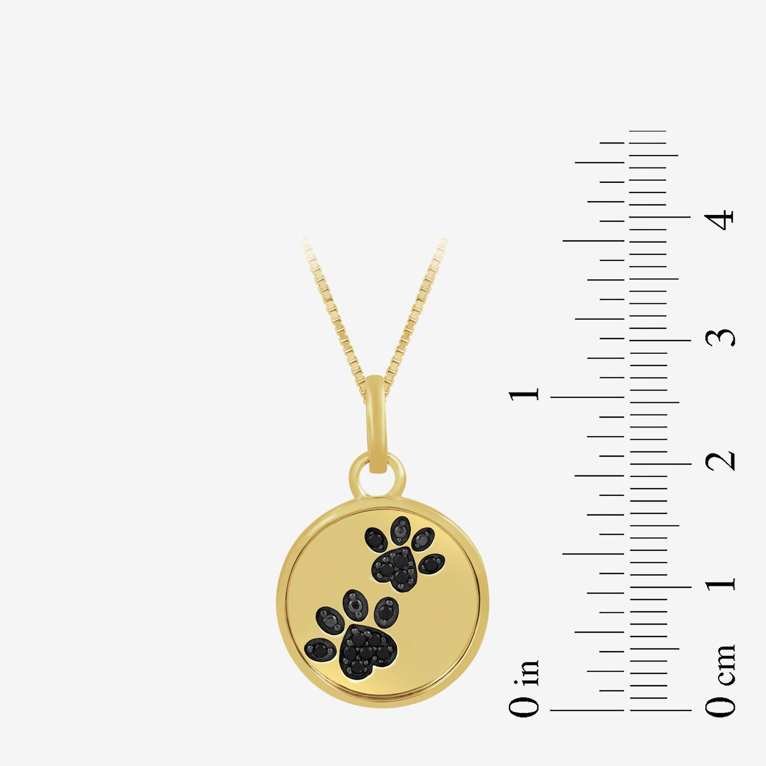 Paw Print Womens 1/10 CT. T.W. Natural Black Diamond 14K Gold Over Silver Sterling Silver 18 Inch Pendant Necklace